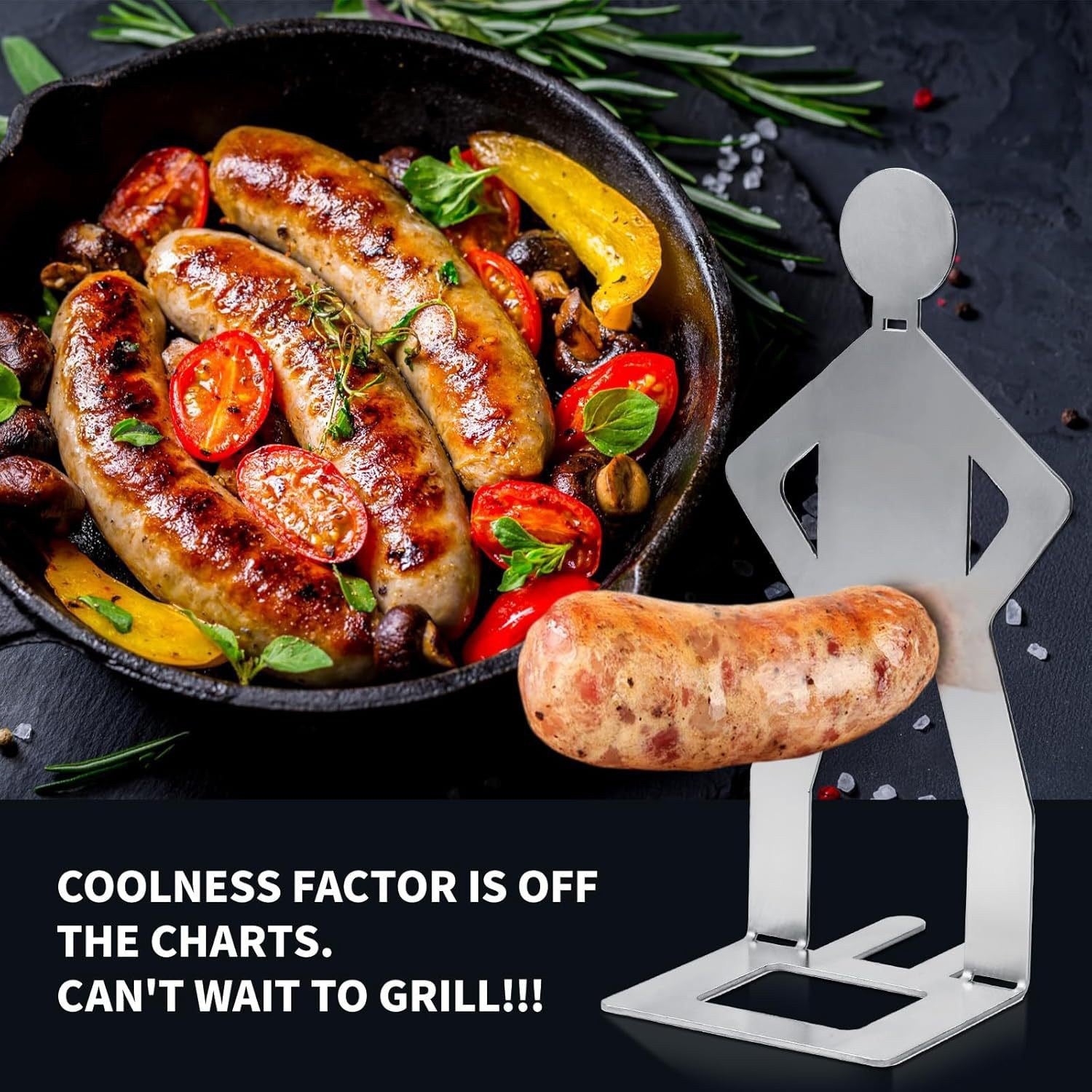 Stains Steel BBQ Sausage Holder 2pcs